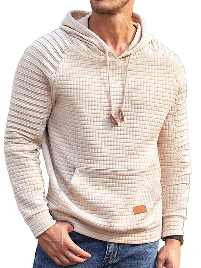 Stylish Waffle Knit Hoodie (US Only) Hoodies coofandy Light Khaki S 