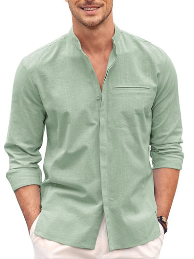 Classic fit Long Sleeve Cotton Shirt (US Only) Shirts coofandy Celadon Green S 