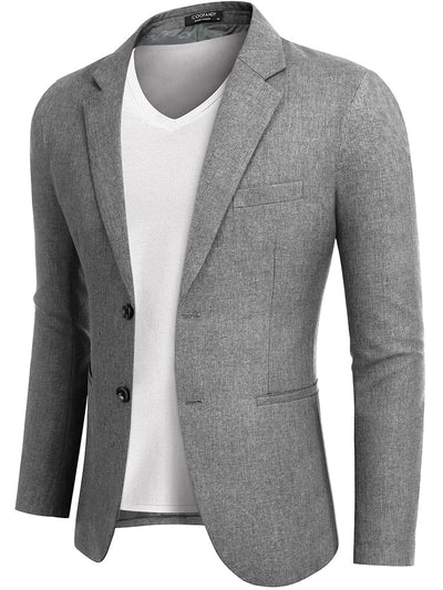 Classic Two Button Suit Jacket (US Only) Blazer coofandy Dusty Grey S 