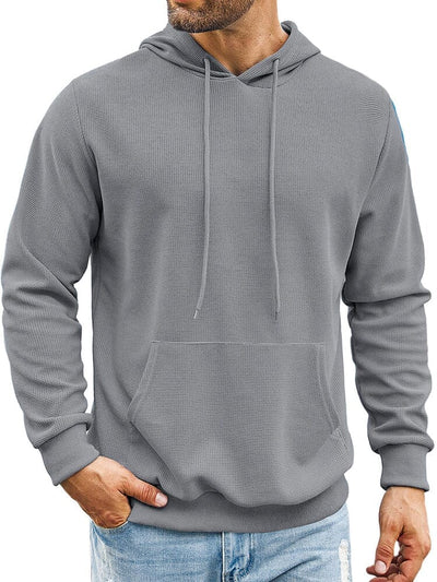 Classic Leisure Waffle Knit Hoodie (US Only) Hoodies coofandy Light Grey S 