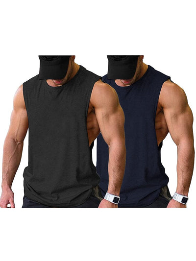 Leisure 2-Packs Muscle Tank Top (US Only) coofandy Black/Navy Blue S 