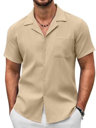 Essential Casual Textured Shirt (US Only) Shirts coofandy Light Khaki S 