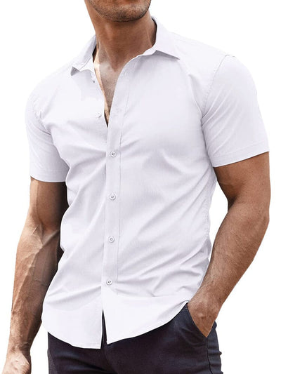 Classic Stretchy Business Shirt Shirts coofandy White XS 