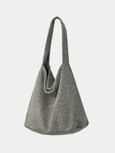 Soft Tweed Canvas Shoulder Bag Accessories coofandy Grey One Size 