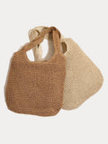 Minimalist Beach Large Woven Straw Shoulder Bag