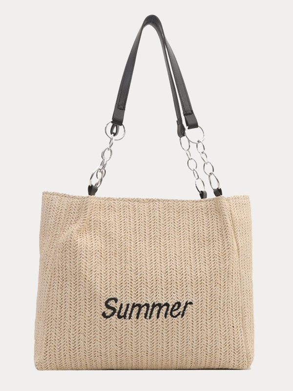 Large Capacity Woven Straw Tote Bag