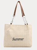 Large Capacity Woven Straw Tote Bag