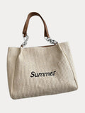 Large Capacity Woven Straw Tote Bag
