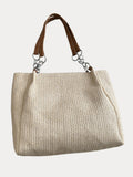 Large Capacity Woven Straw Tote Bag