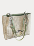 Large Capacity Woven Straw Tote Bag