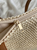 Minimalist Vacation Woven Straw Tote Bag