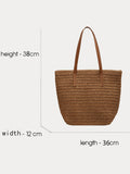 Minimalist Vacation Woven Straw Tote Bag
