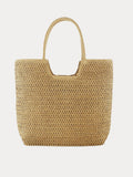 Boho Simple Large Capacity Woven Straw Tote Bag