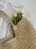 Boho Simple Large Capacity Woven Straw Tote Bag