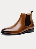 Retro Leather Chelsea Boots Slip-On Ankle Boots