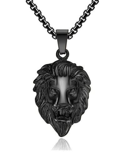 Lion Head Pendant Necklace singleton_gift coofandystore 