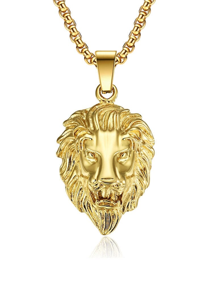 Lion Head Pendant Necklace singleton_gift coofandystore 