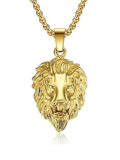 Lion Head Pendant Necklace singleton_gift coofandystore 