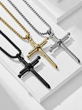 Vintage Nail Cross Pendant with Chain Necklace coofandy 