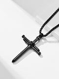 Vintage Nail Cross Pendant with Chain Necklace coofandy 