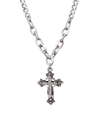 Stylish Crucifix Pendant with Chain Necklace coofandy Silver F 