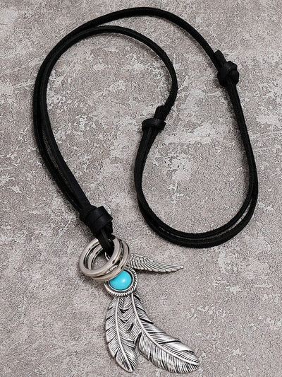Retro Feather Pendant Necklace Necklace coofandystore 