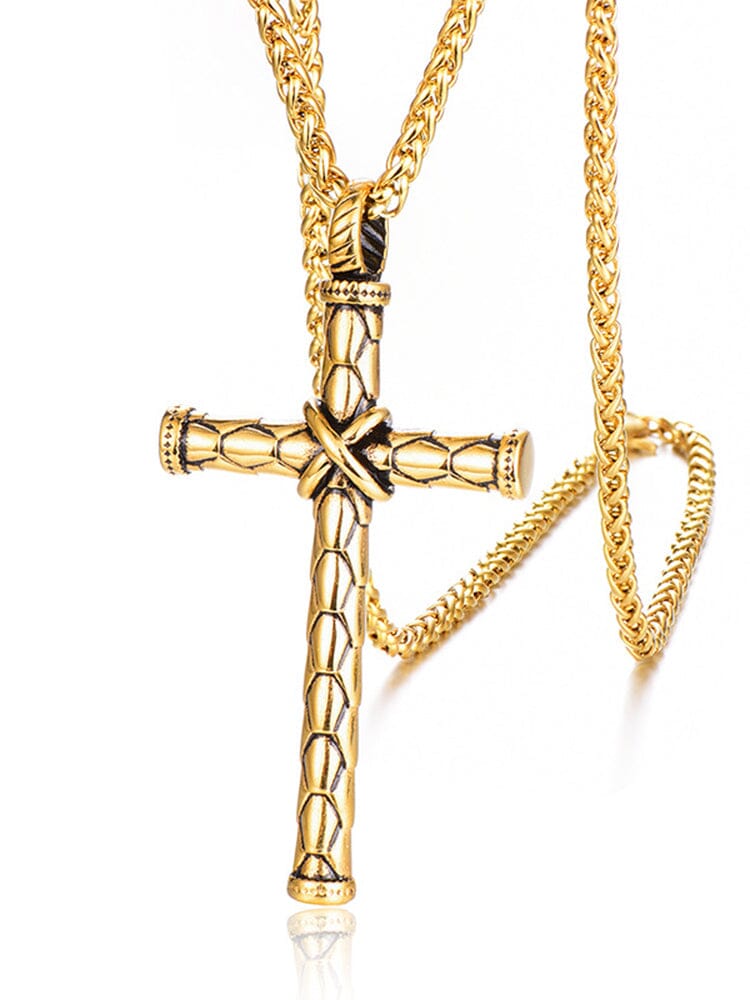 Vintage Cross Pendant Chain Necklace Necklace coofandy 