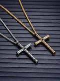 Vintage Cross Pendant Chain Necklace Necklace coofandy 