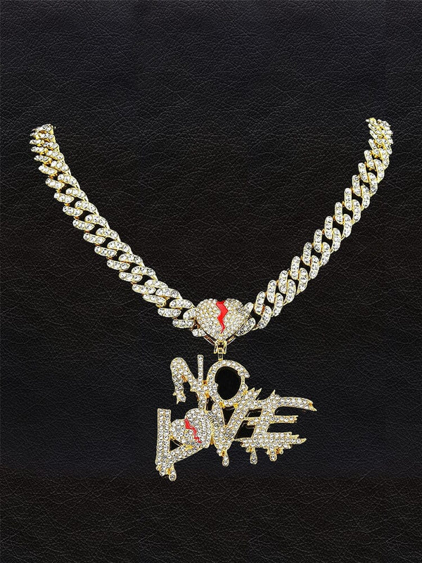 Cuban Link Chain Necklace with Pendant Necklace coofandy Gold One Size (50cm/20in) 