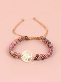 Tree of Life Pendant Woven Bracelet Accessories coofandy PAT3 One Size 