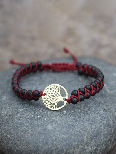 Tree of Life Pendant Woven Bracelet Accessories coofandy PAT7 One Size 