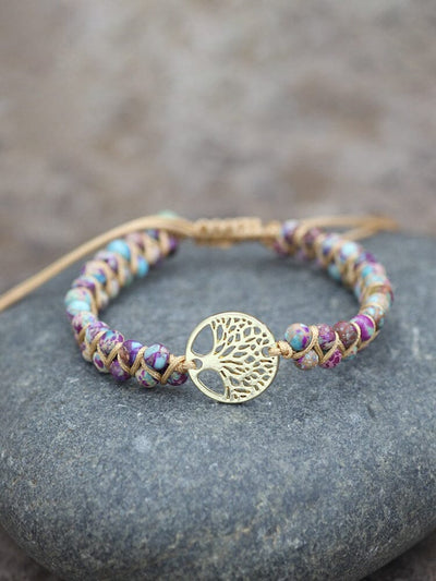 Tree of Life Pendant Woven Bracelet Accessories coofandy PAT9 One Size 