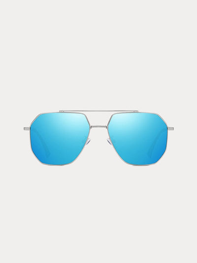 Fashion Rectangular Polarized Sunglasses Accessories coofandy Silver/Ice Blue One Size 