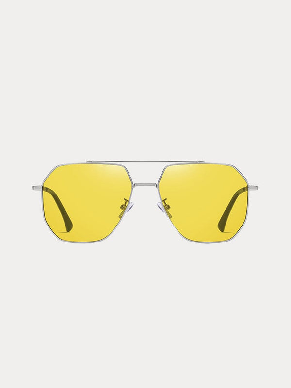 Fashion Rectangular Polarized Sunglasses Accessories coofandy Silver/Yellow One Size 