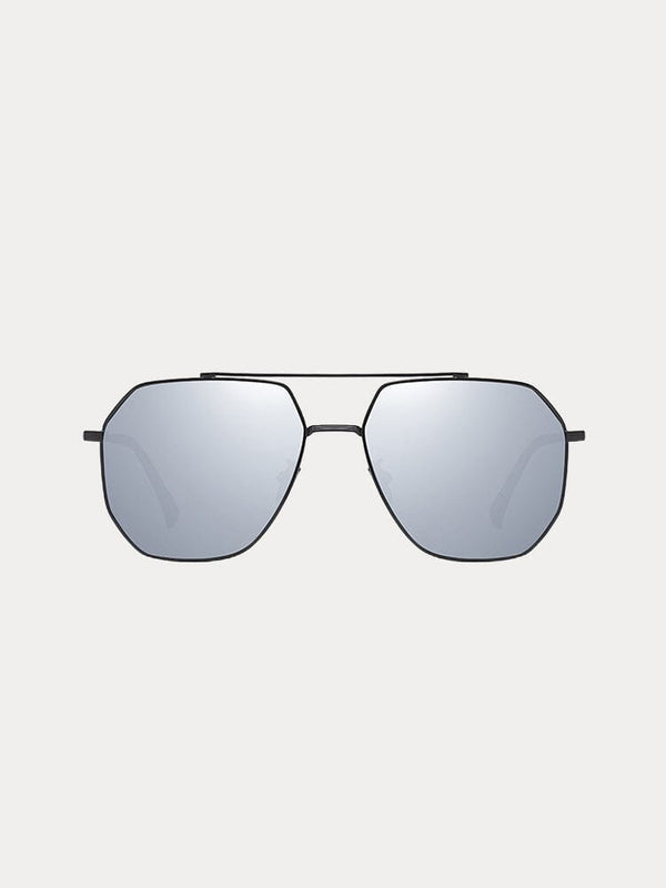 Fashion Rectangular Polarized Sunglasses Accessories coofandy Black/Silver One Size 
