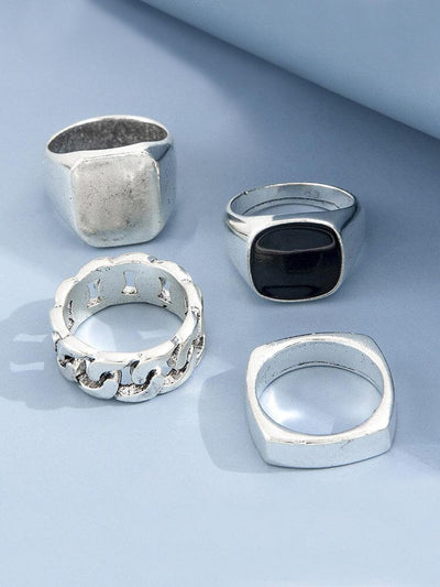 4Pcs Punk Rings Set Accessories coofandy 