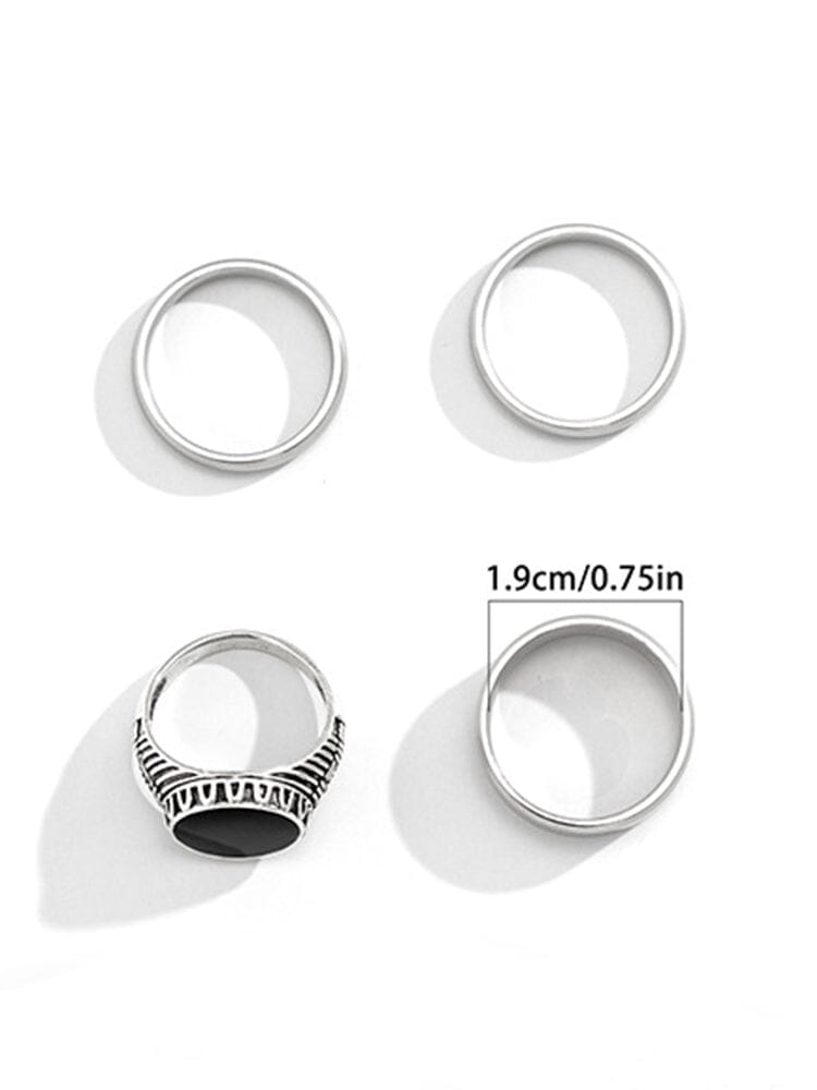 Simple 4Pcs Stacking Rings Set Accessories coofandy 