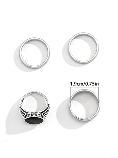 Simple 4Pcs Stacking Rings Set Accessories coofandy 