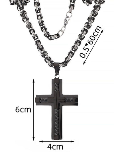 Gothic Alloy Cross Pendant Necklace Necklace coofandy 