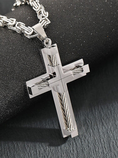 Gothic Alloy Cross Pendant Necklace Necklace coofandy 