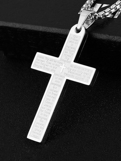 Classic Stainless Steel Cross Necklace Necklace coofandy 