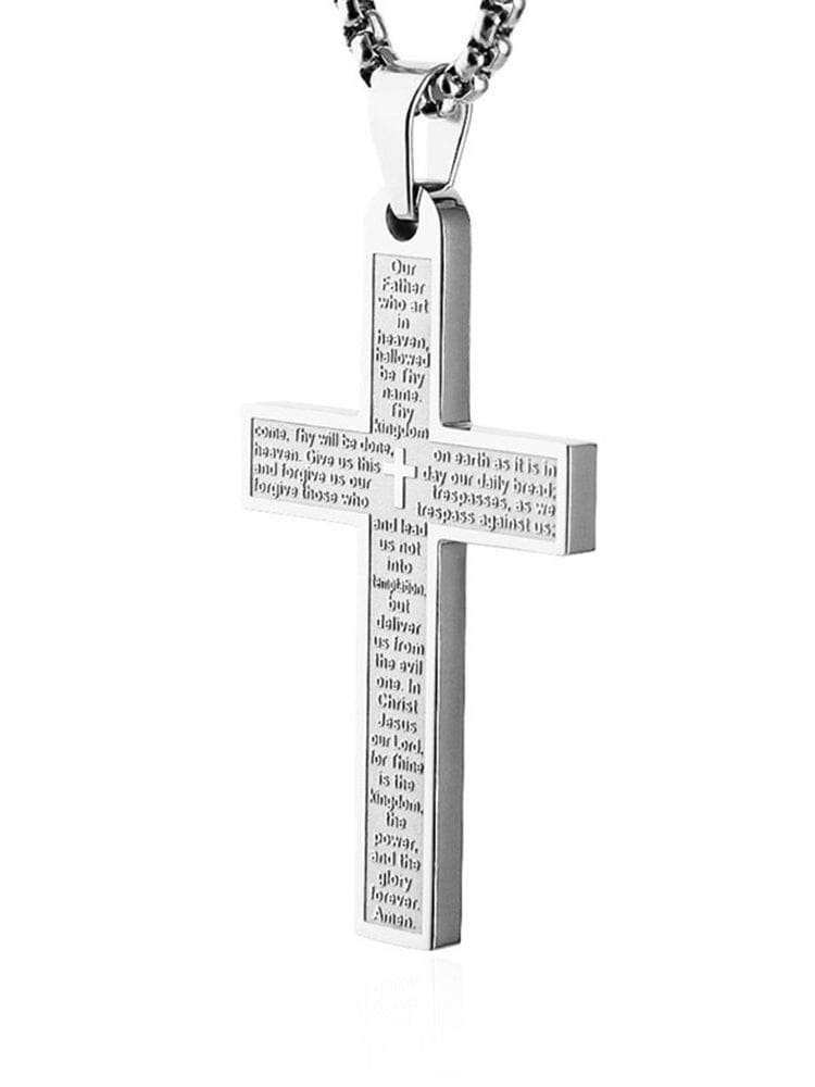 Classic Stainless Steel Cross Necklace Necklace coofandy 