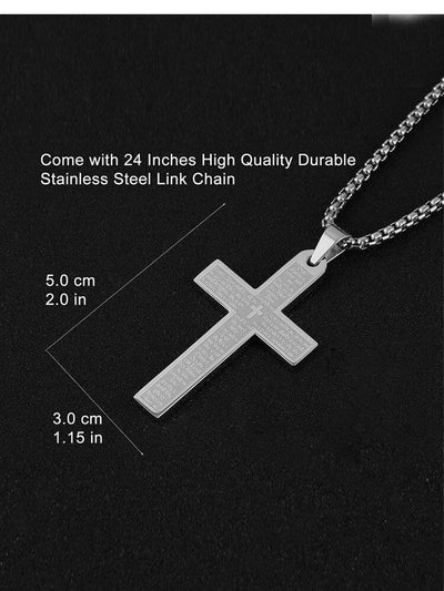 Classic Stainless Steel Cross Necklace Necklace coofandy 