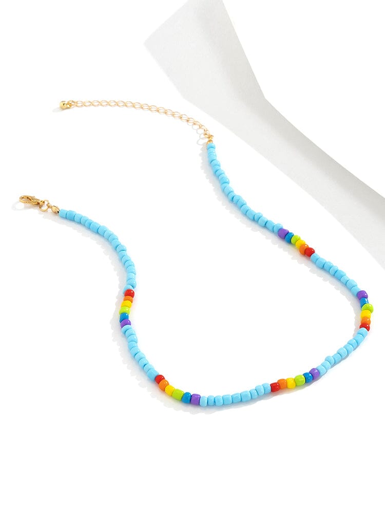 Fashion Colorblock Beaded Necklace Necklace coofandy 