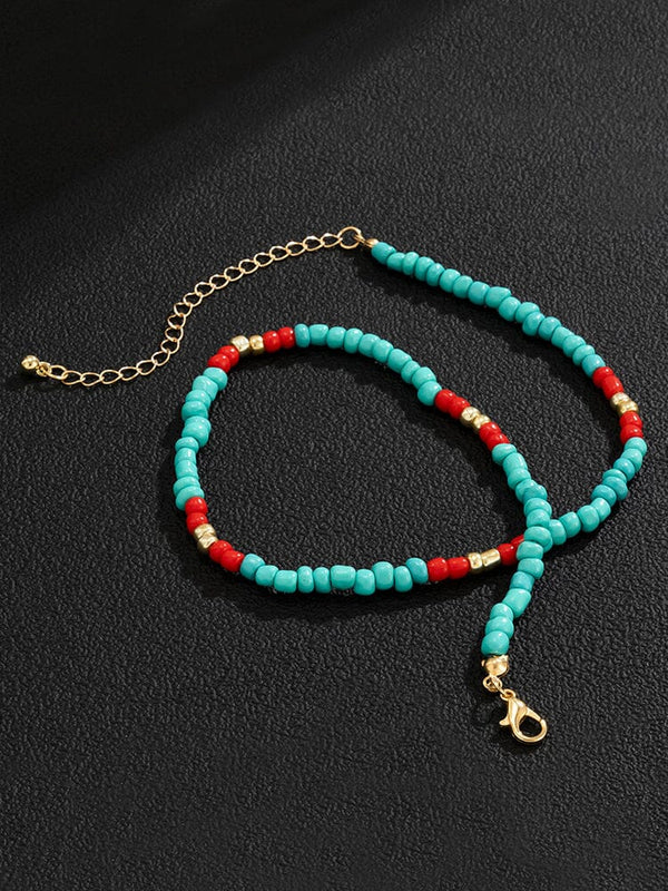 Fashion Colorblock Beaded Necklace Necklace coofandy 