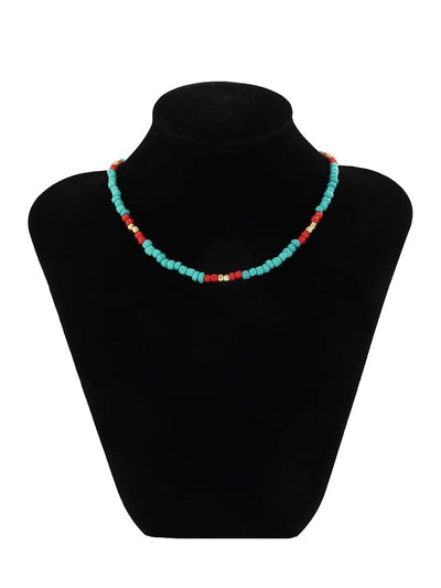 Fashion Colorblock Beaded Necklace Necklace coofandy 