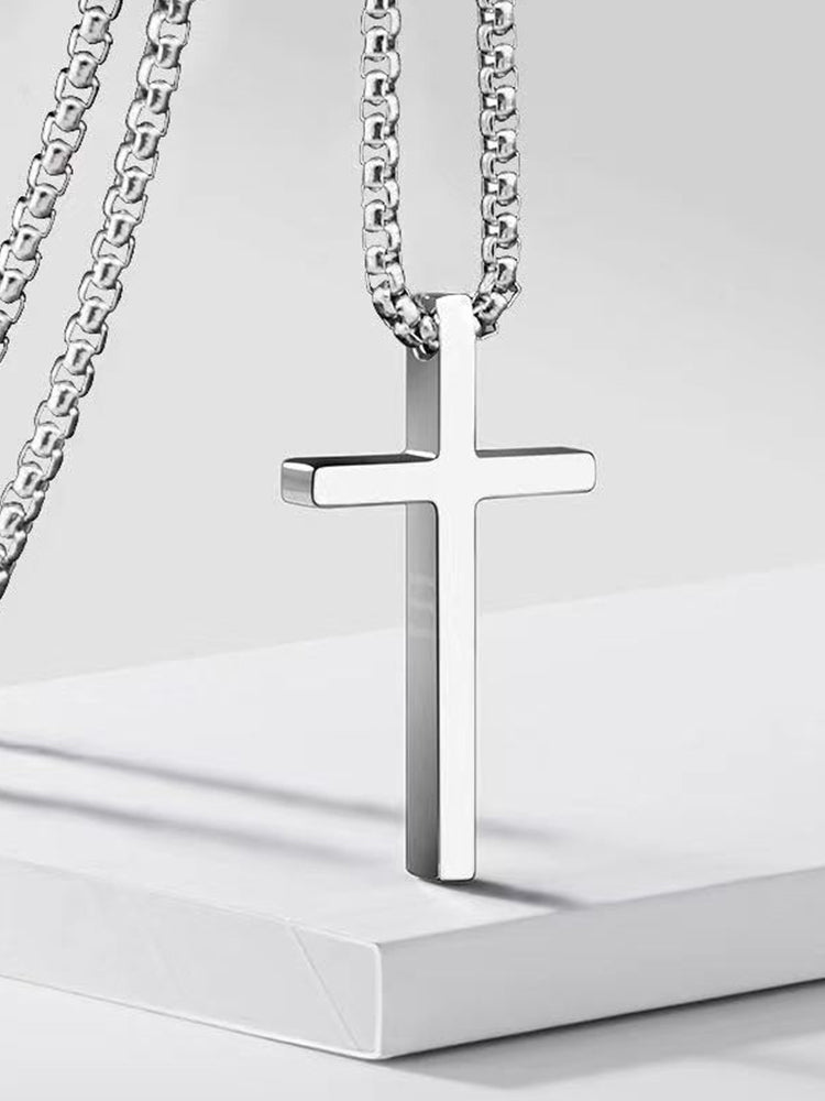 Simple Cross Pendant Chain Necklace