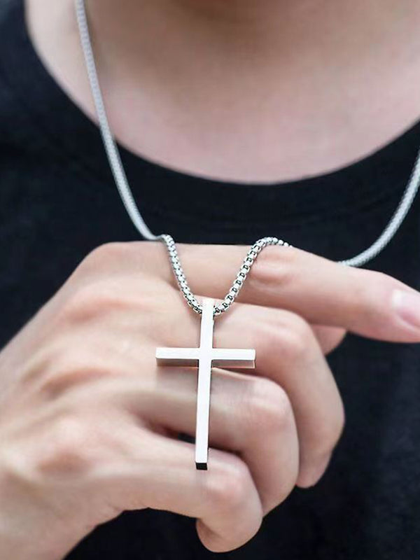 Simple Cross Pendant Chain Necklace