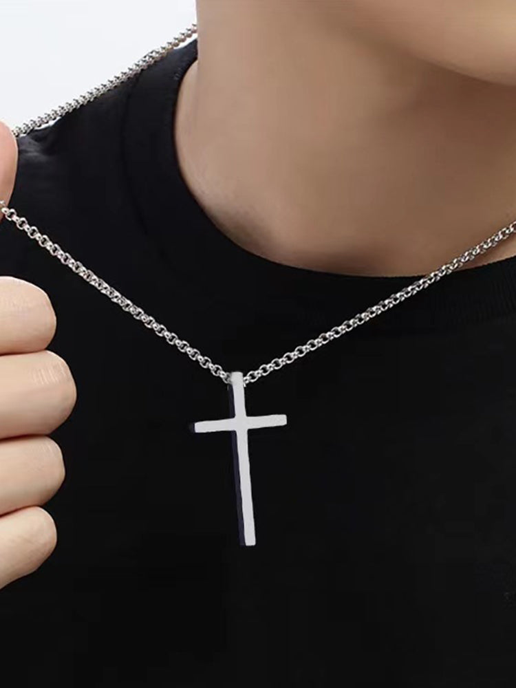 Simple Cross Pendant Chain Necklace