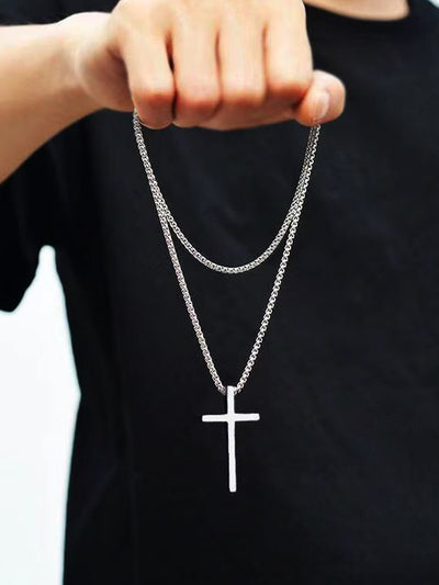 Simple Cross Pendant Chain Necklace